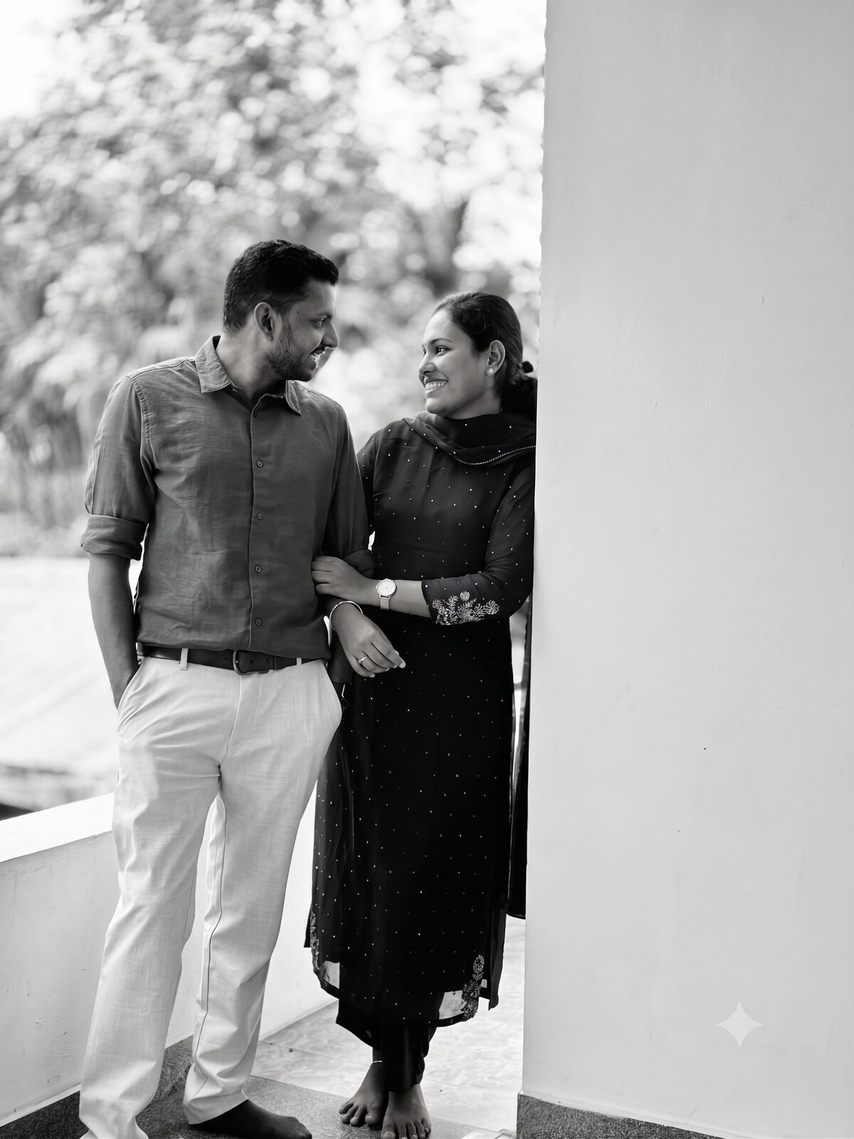 Mathew and Asha sharing a candid moment together
